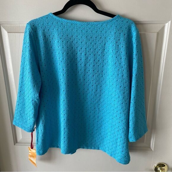 RUBY RD Blue sweater, Sz PXL - Picture 3 of 3